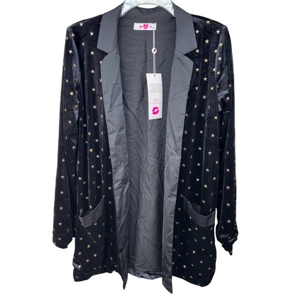 NWT Buddy Love Hugh 2 Black Velvet Star‎ Blazer Small Whimsycore Fantasy - Picture 1 of 4